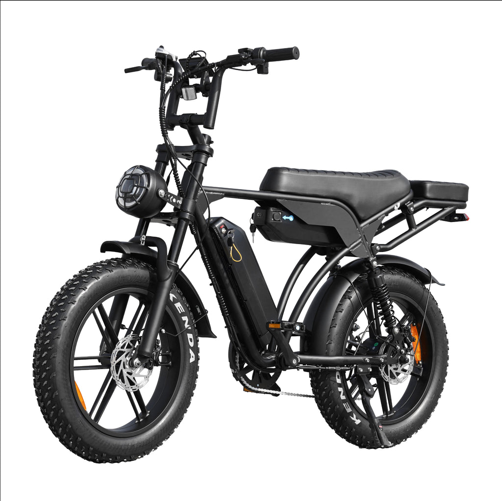 Black electric bike on a white background