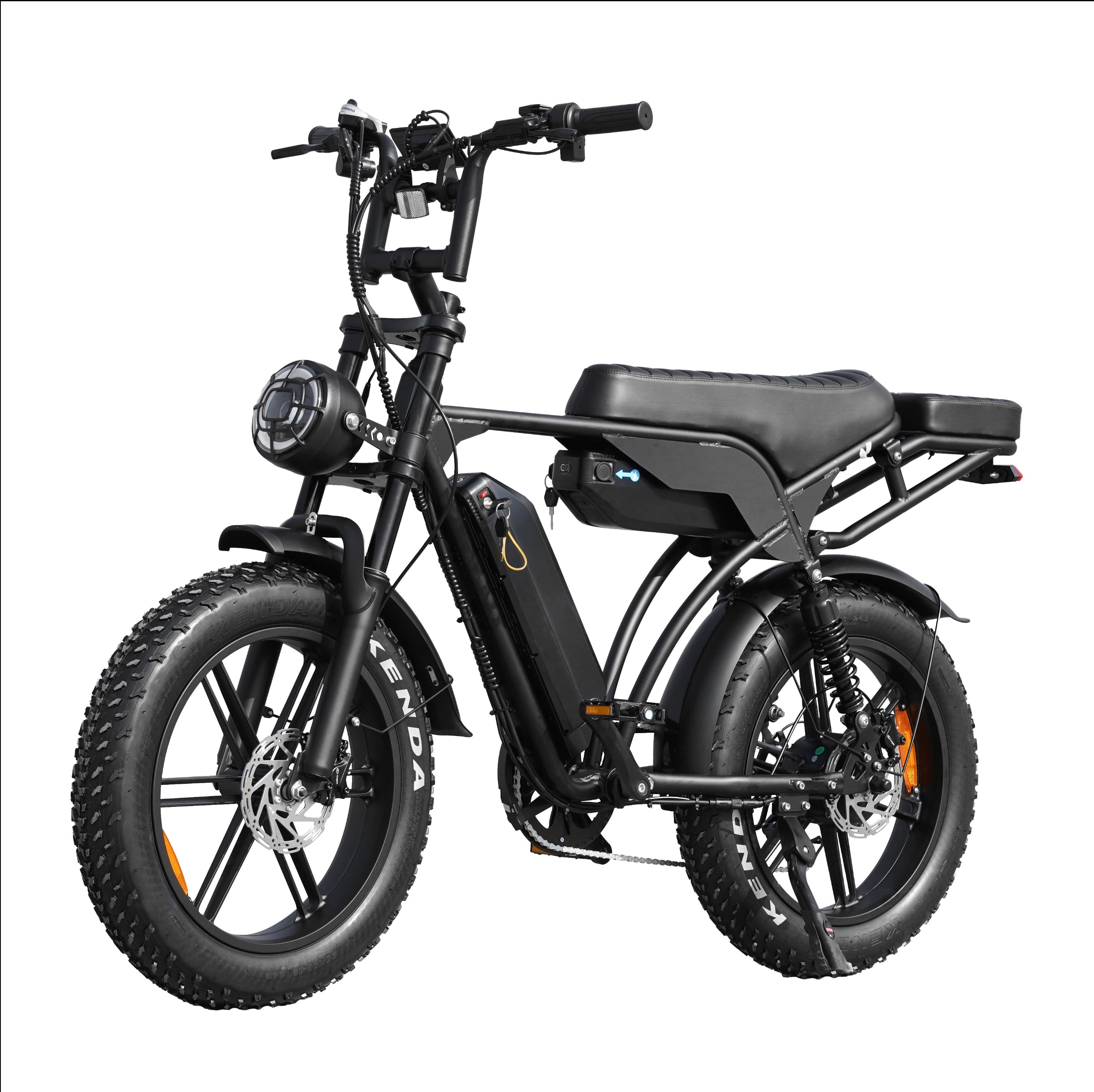 Black electric bike on a white background