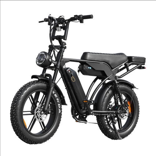 Black electric bike on a white background